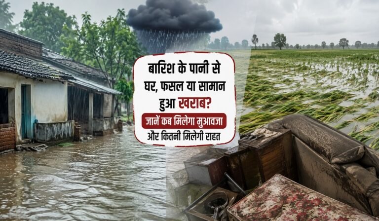 बारिश के पानी से घर, फसल या सामान हुआ खराब? जानें कब मिलेगा मुआवजा और कितनी मिलेगी राहत